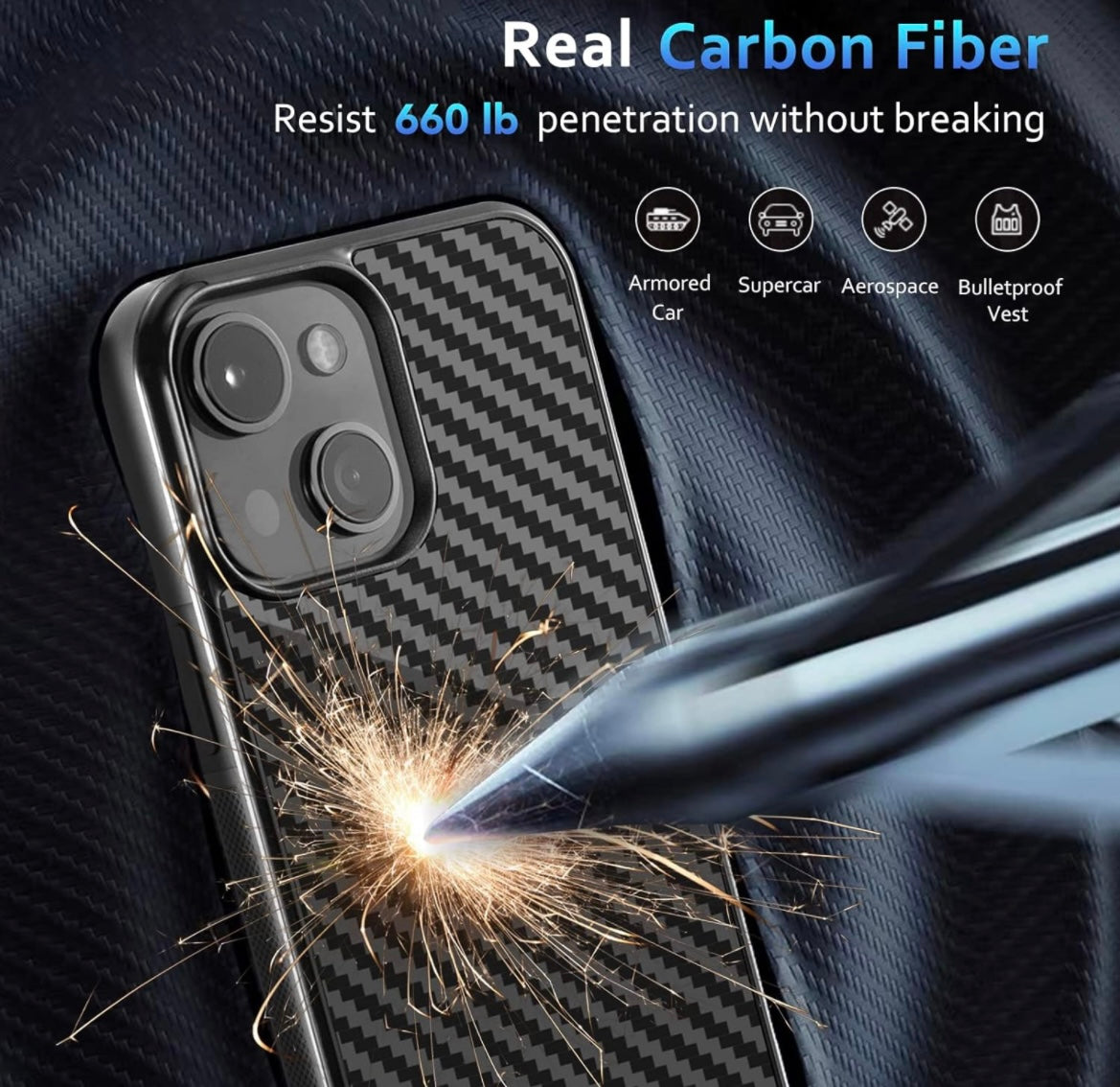 iPhone 14 Series Real Carbon Fiber Case